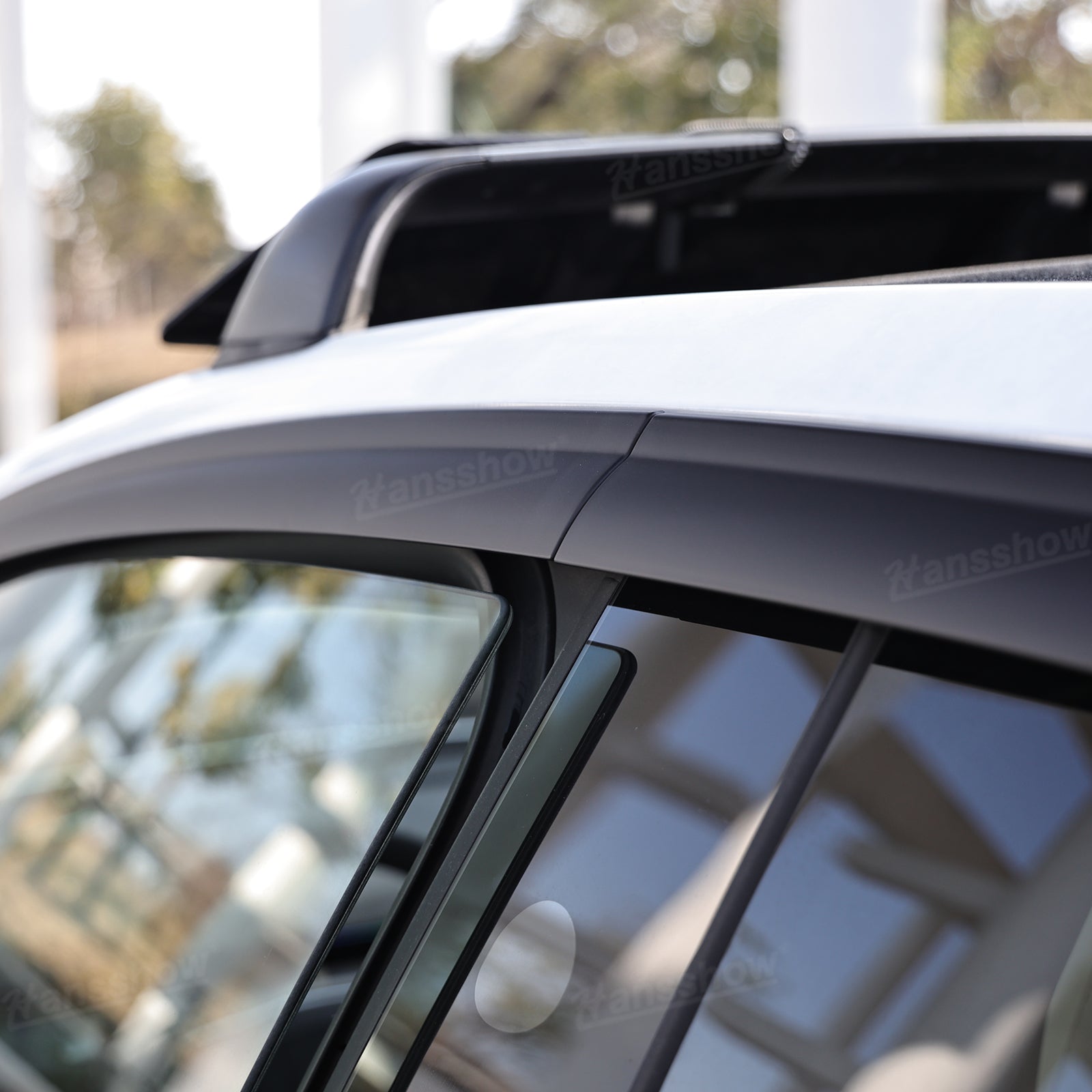 Model Y Juniper Rain Guards demonstrating weather protection