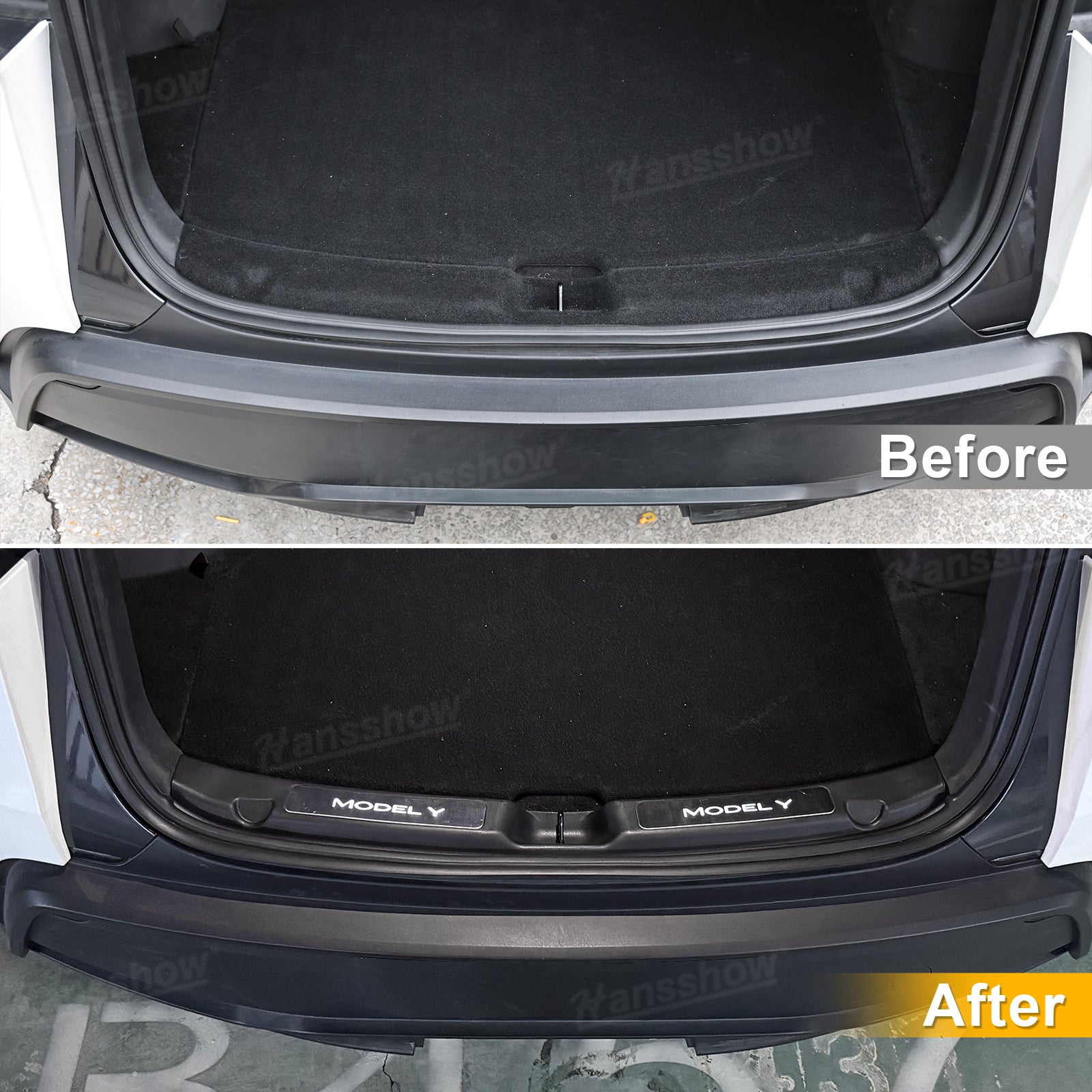 Model Y Juniper Door Sill installed view
