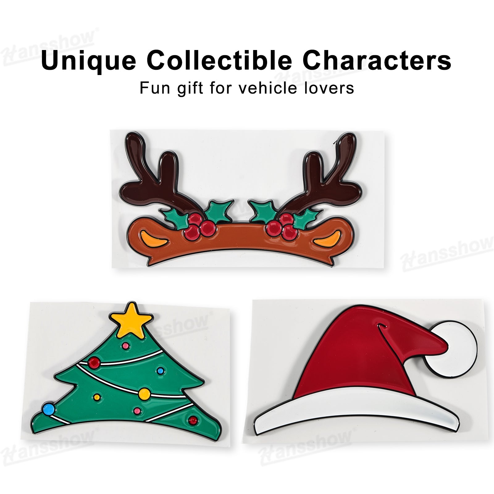 3D Christmas Decorations Waterproof Sticker Cartoon Emblem Decal for Tesla...