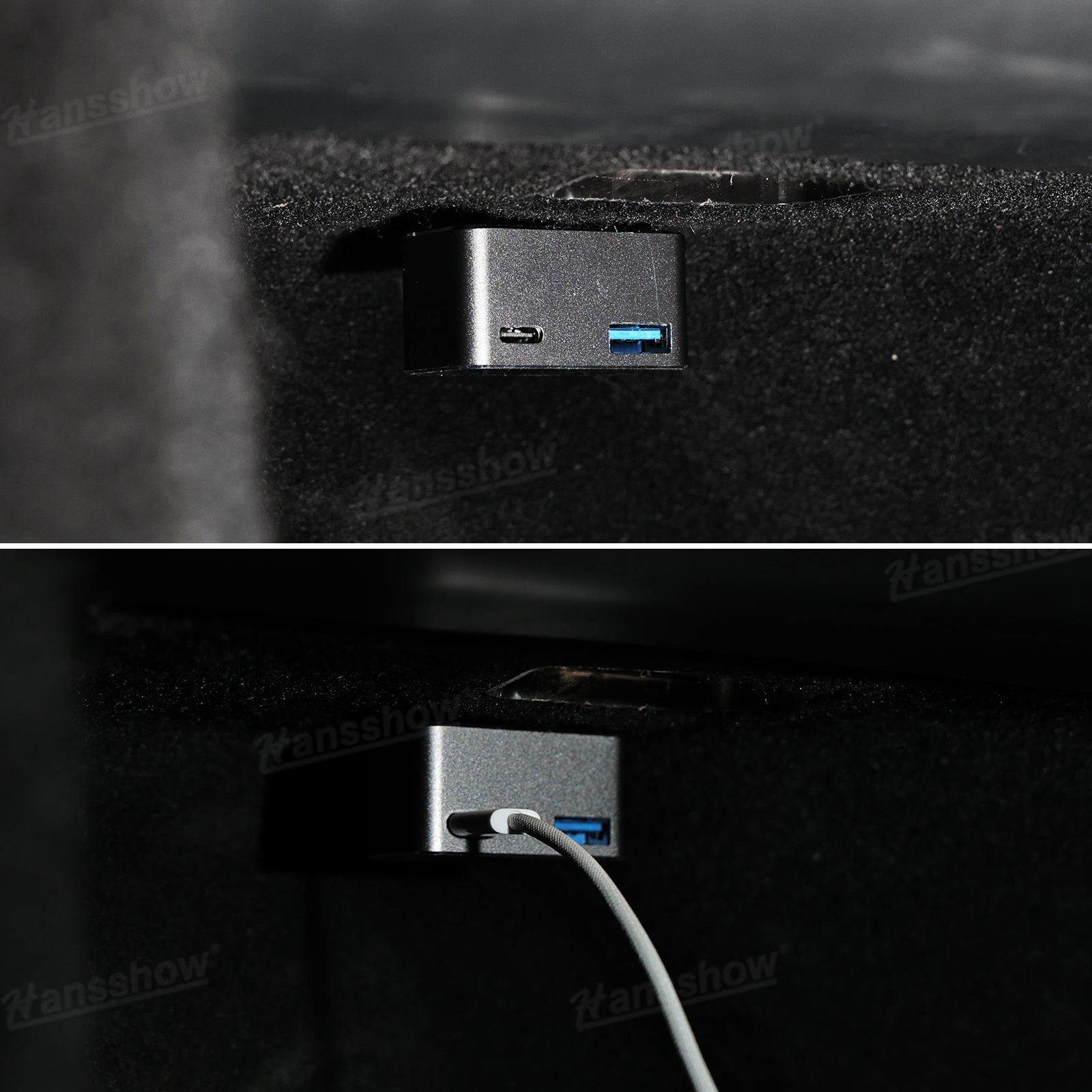 Model Y Juniper OBD Hub Adapter charging multiple devices