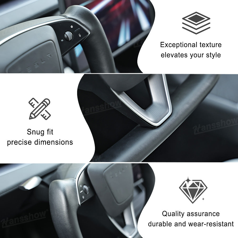 Model Y Juniper Yoke Steering Wheel Alcantara / Nappa Leather Driving Wheel - modern design
