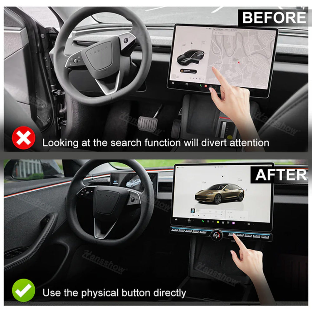 Center Console Control Button for Tesla Model Y/3 - Installed view