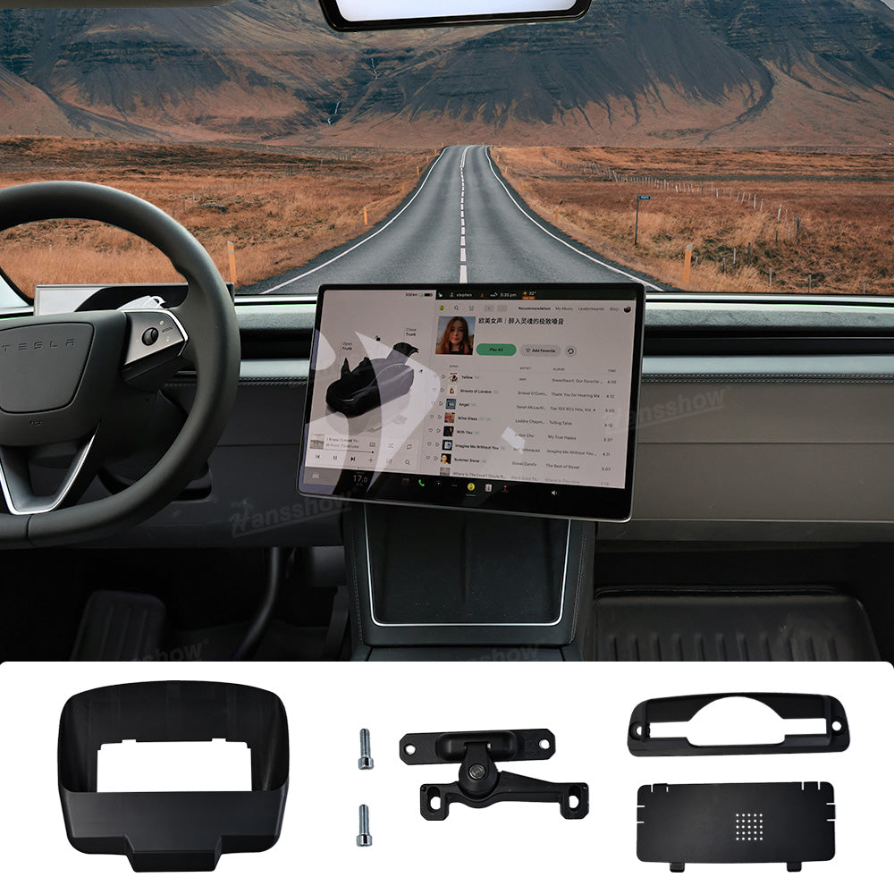Model 3 Highland & Model Y Juniper Screen Swivel Mount from rear view