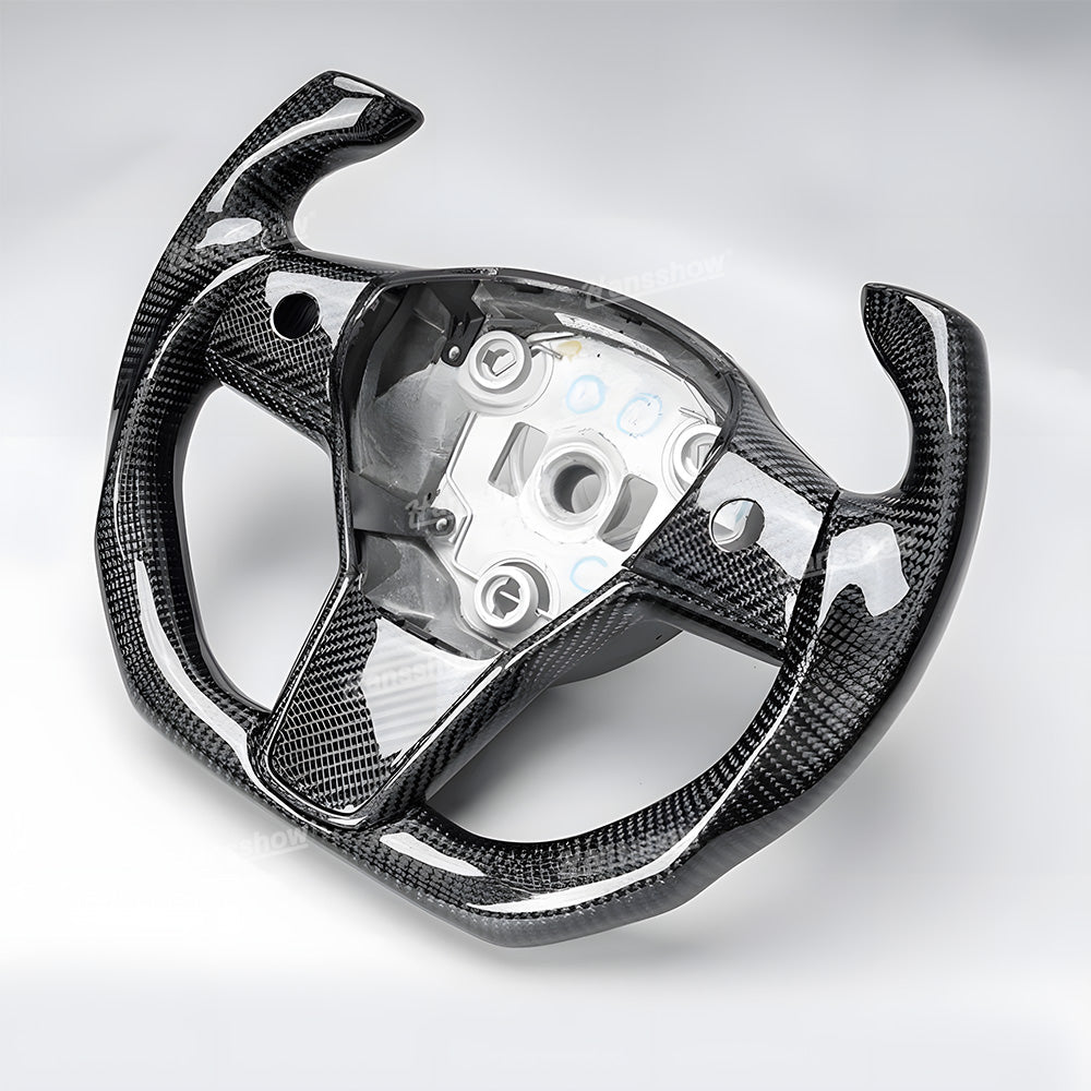 Tesla Model Y/3 Real Carbon Fiber Steering Wheel Yoke/F1 Style lightweight design