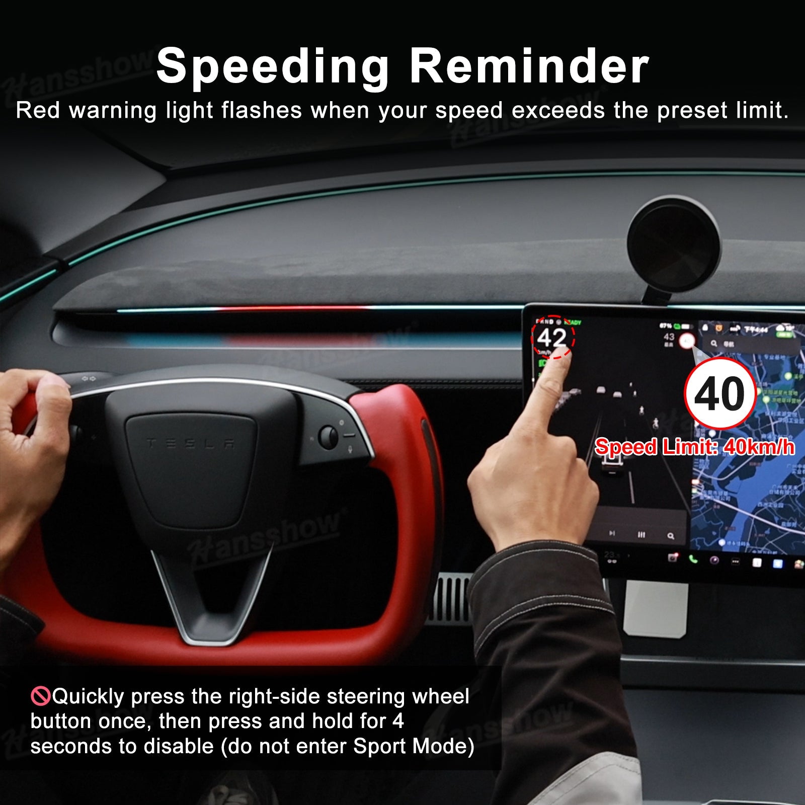 Streamer Ambient Light for Tesla Model Y & 3 blind spot alerts