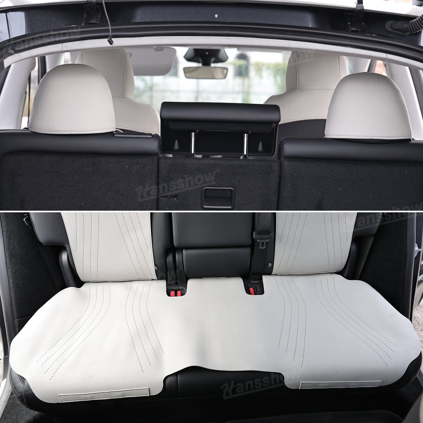 Alcantara Seat Cushion for Tesla Model Y & Model 3 dashboard view