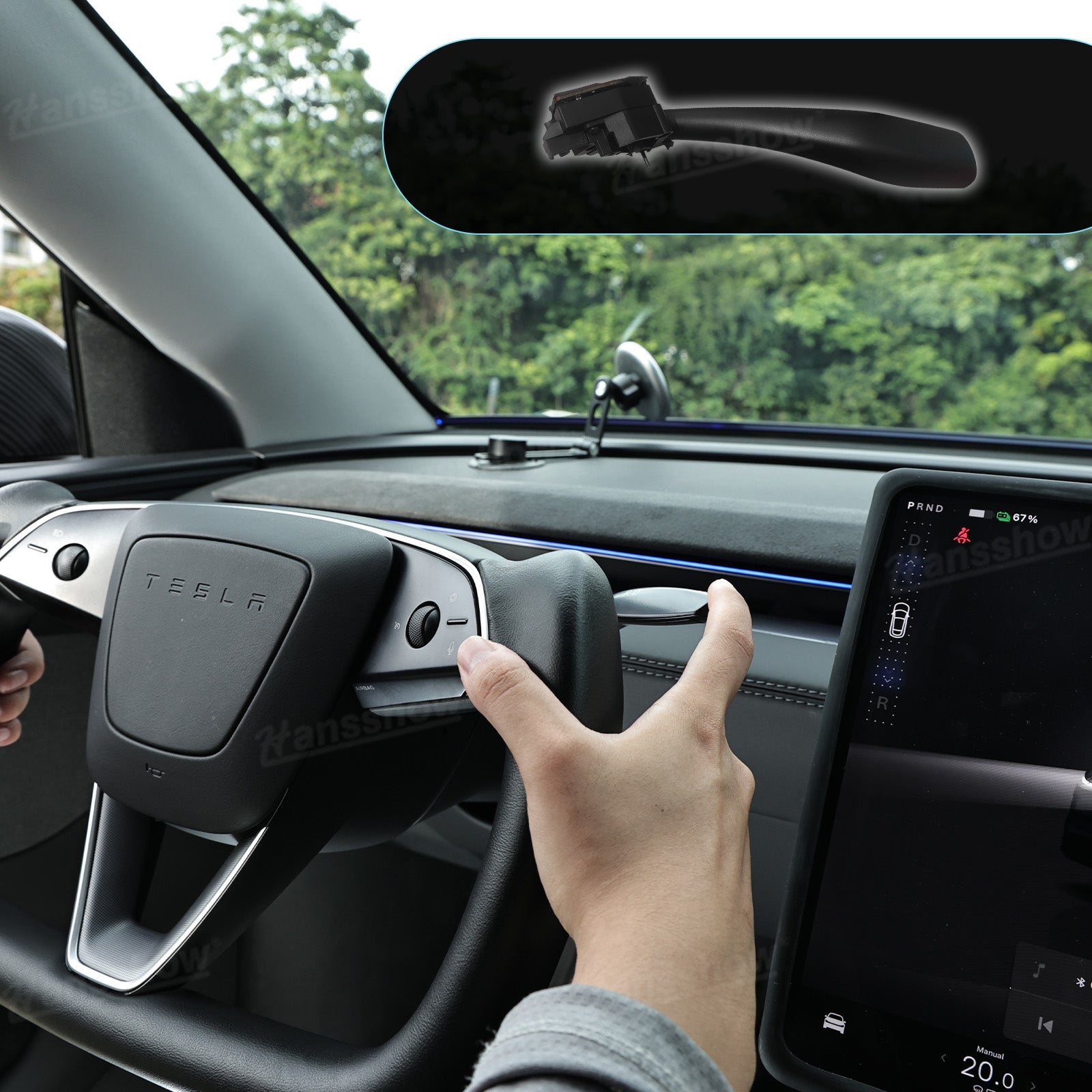 Model Y Juniper Right Side Gear Shift Control Stalks Upgrade Kit - User interaction