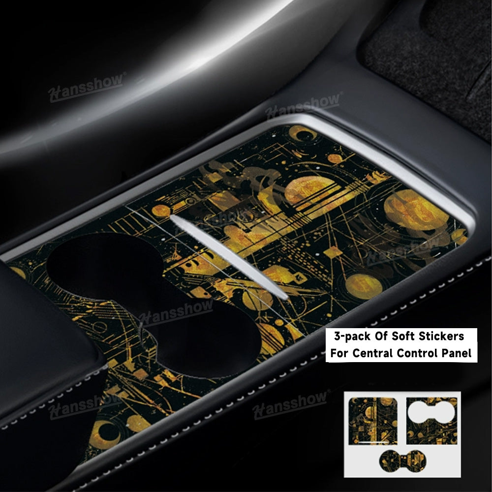 Model Y/3 Upgarde Center Console Wrap Cover - Composite leather texture