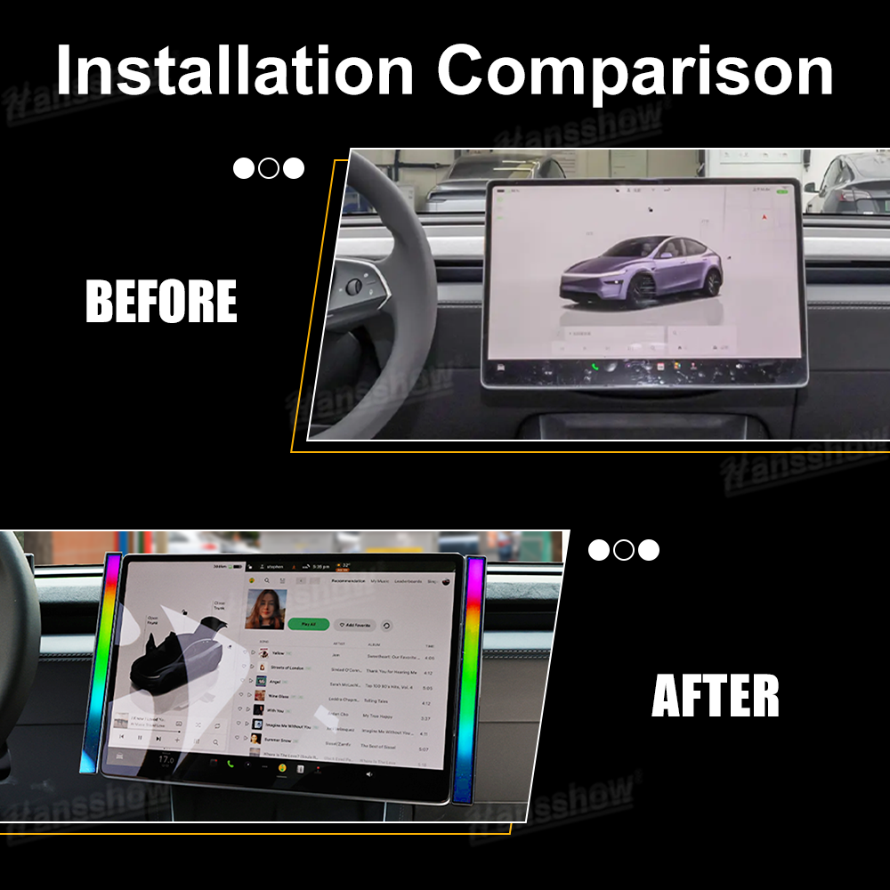 Model 3 & Y Ambient Lights installed in vehicle