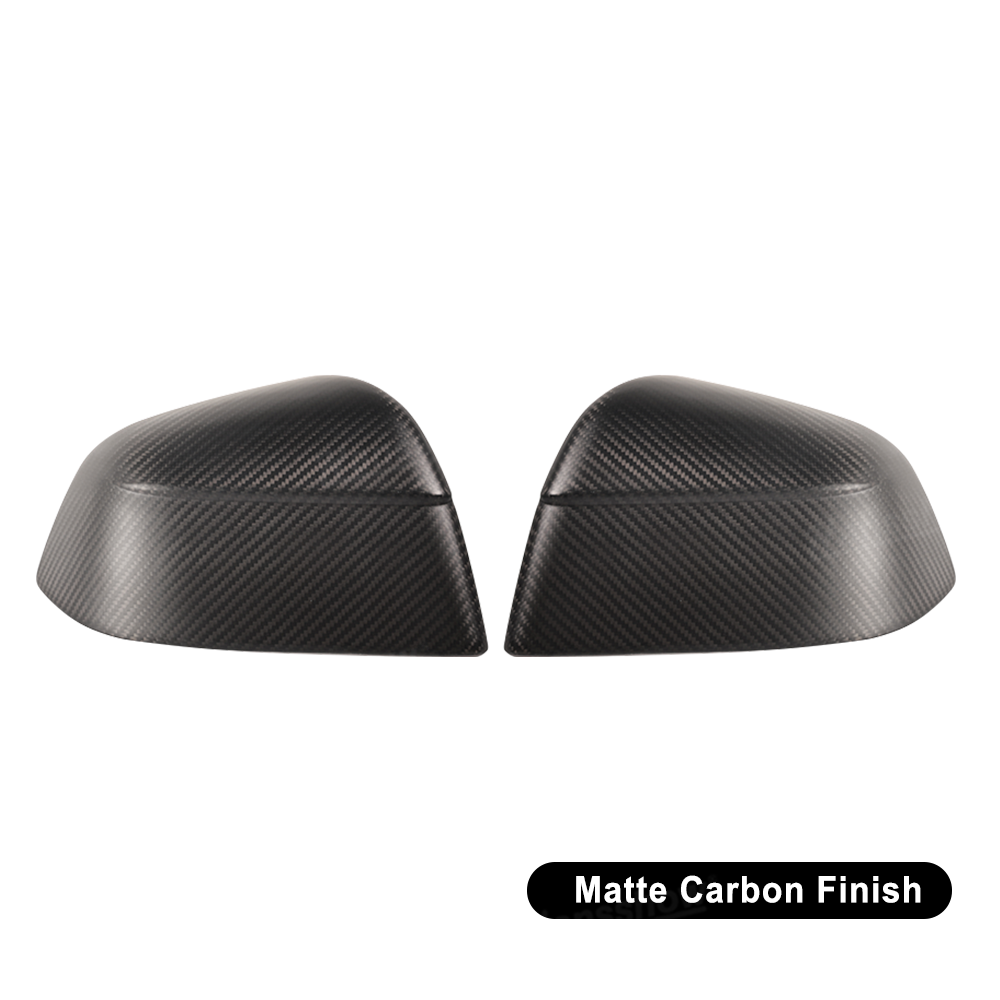 Model Y Juniper Side Mirror Real Carbon Fiber Overlay Covers - texture detail
