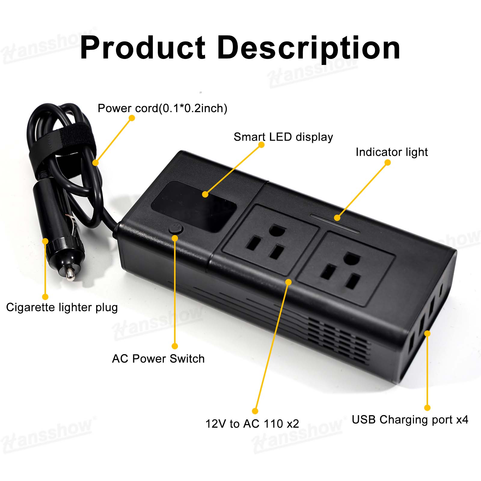 200W Power Inverter for Model Y/Y Juniper & Model 3/3 Highland DC 12V To...