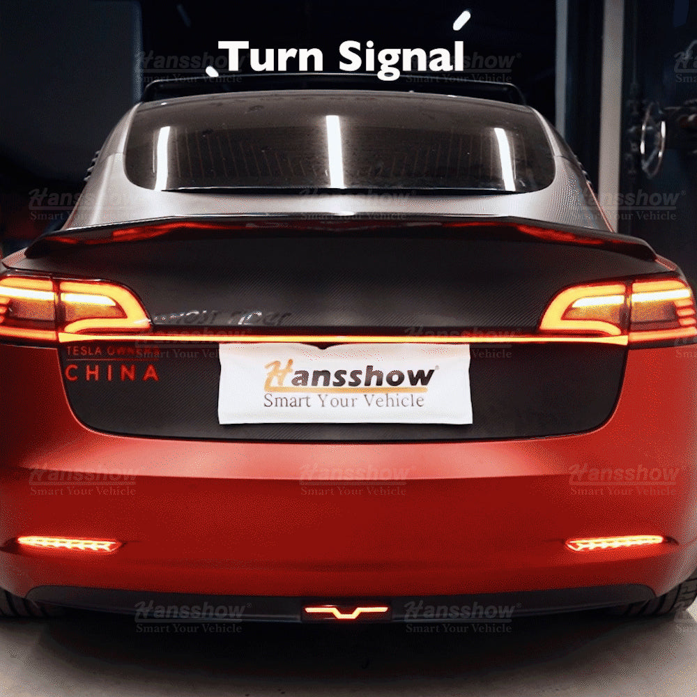 Knight Rider Full-Width Strip Tail Light for Tesla Model Y - close-up of LED