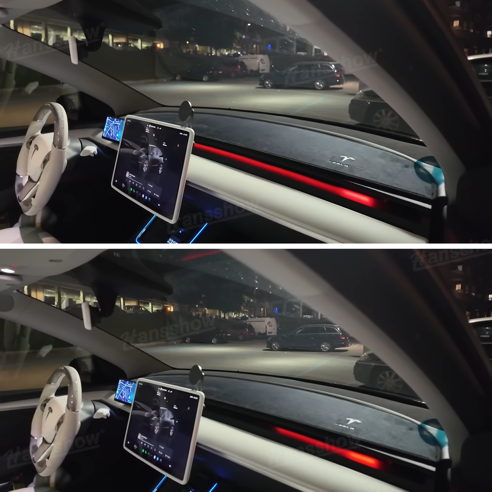 Model Y/3 Streamer Ambient Light LED Strip Light installation process
