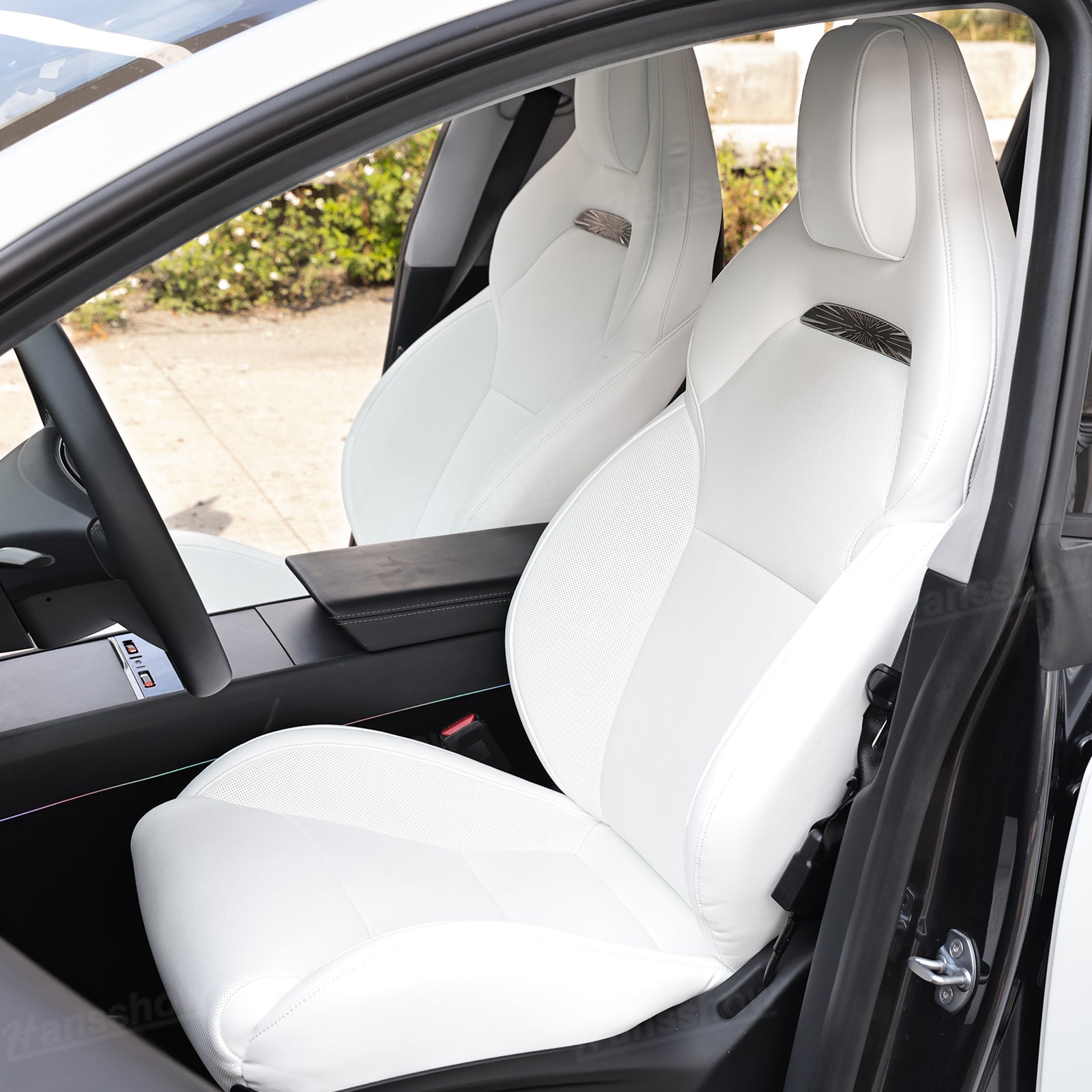 Model Y Juniper Seat Replacement Sport Seats NAPPA Leather Front View