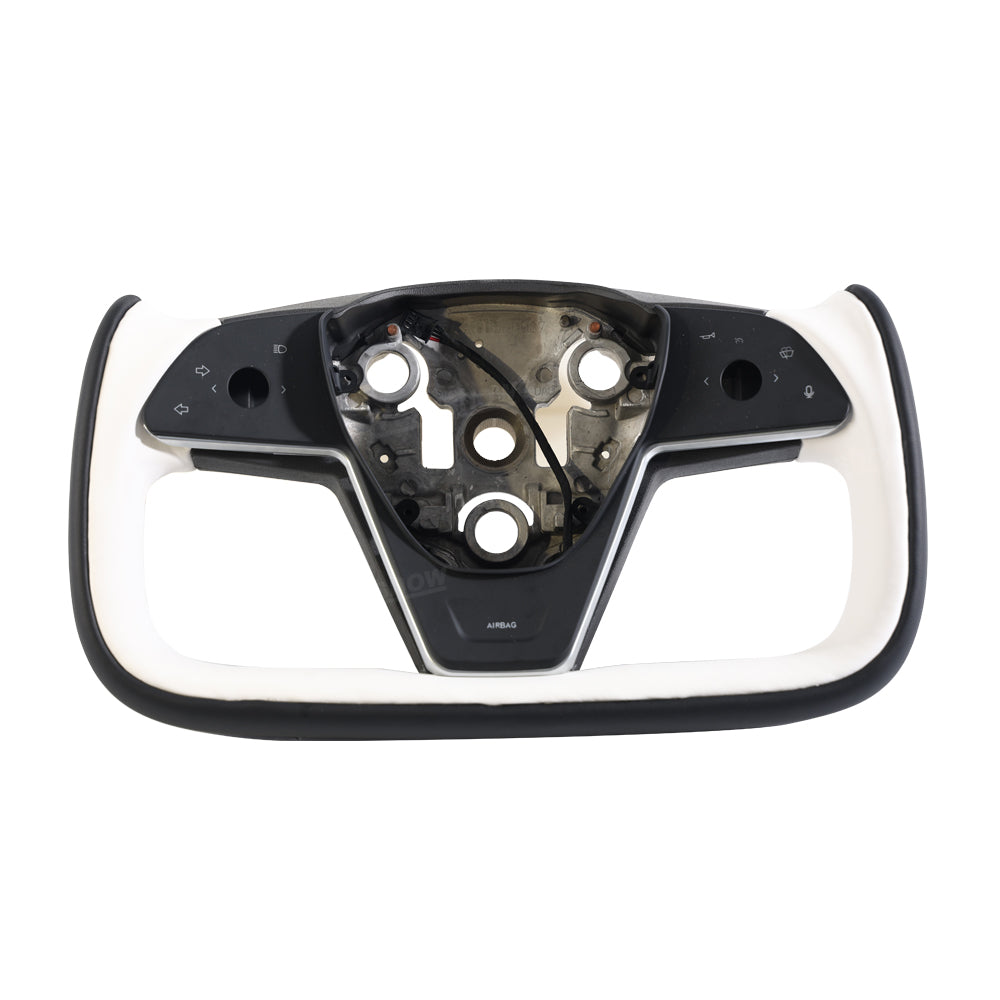 Model Y Yoke Style Steering Wheel Black/White Style - driving experience