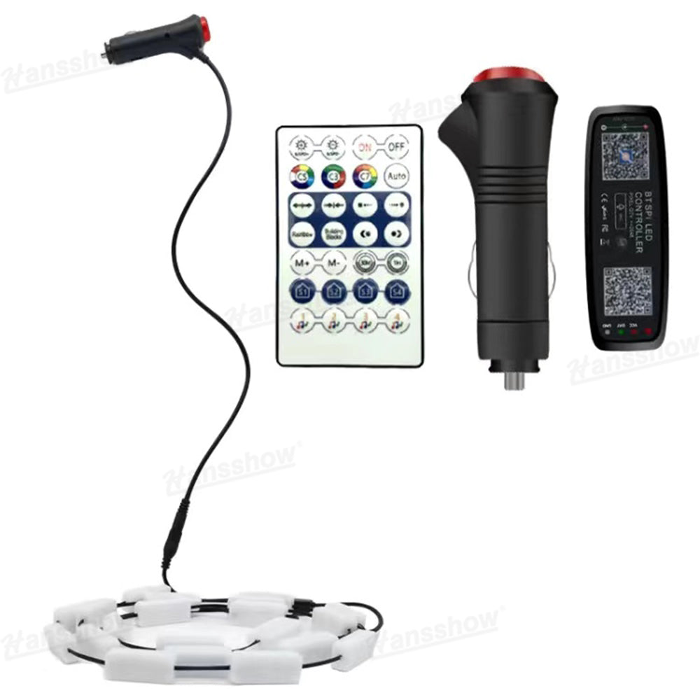 Rear Window RGB Ambient Light Strips glowing in Tesla Model Y interior