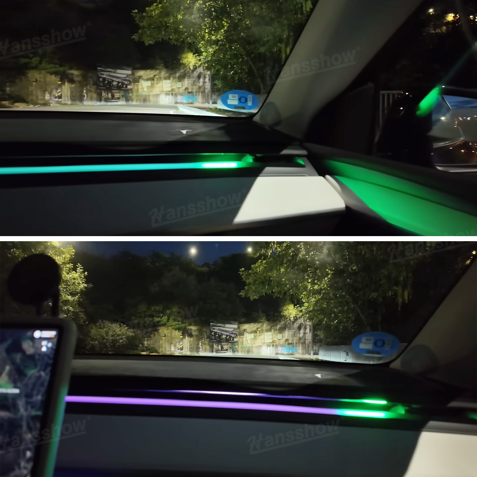 Model Y/3 Streamer Ambient Light LED Strip Light in action