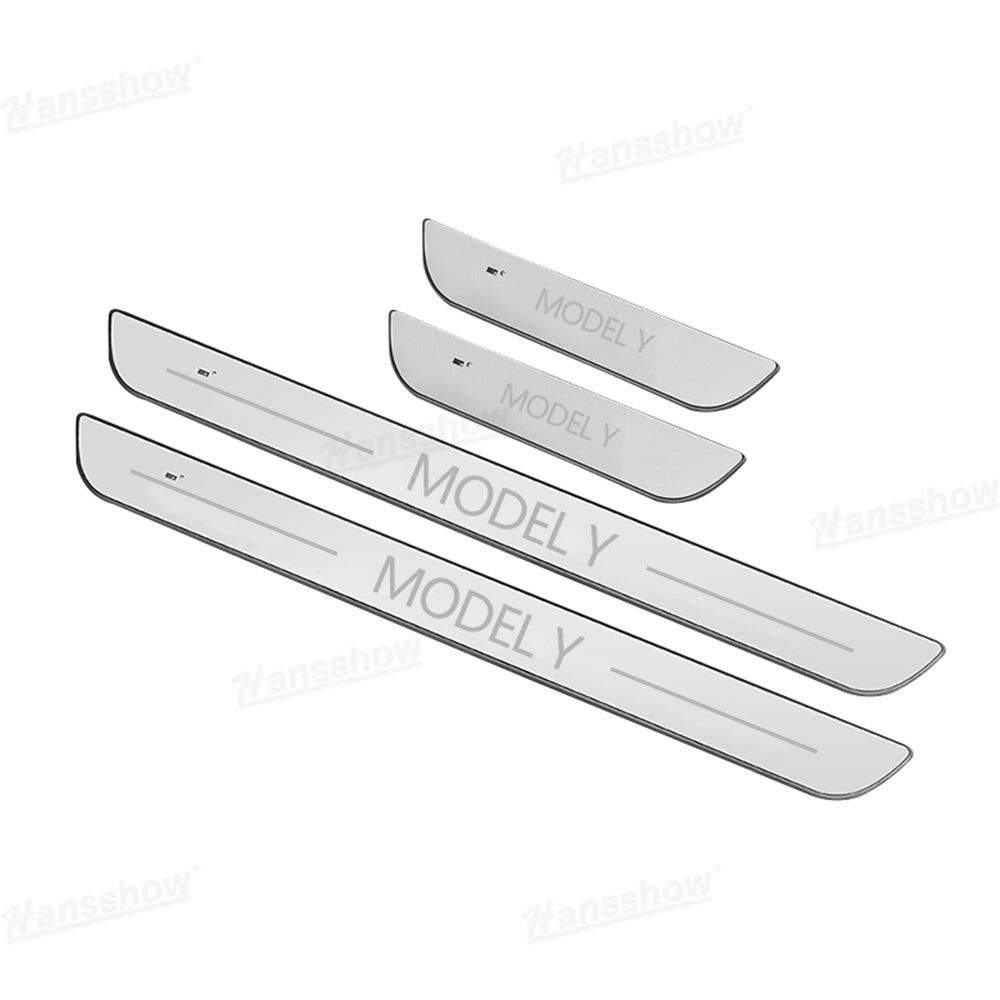 Model Y Juniper RGB Door Sill Plates detailed view of installation
