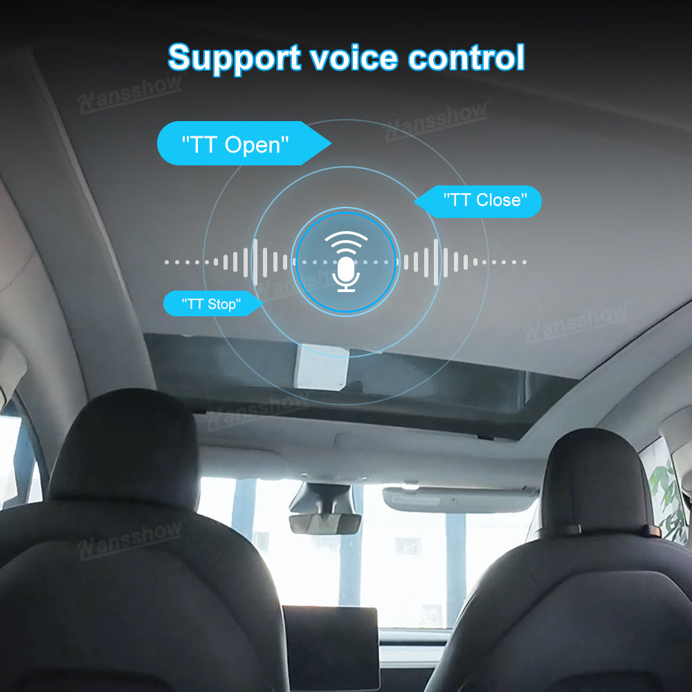 Electric Powered Sunshade for Tesla Model Y - front view