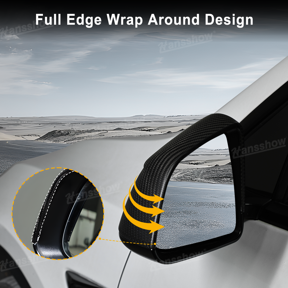 Tesla Model Y Side Mirror Covers Real Carbon Fiber Overlays - Weather Resistance