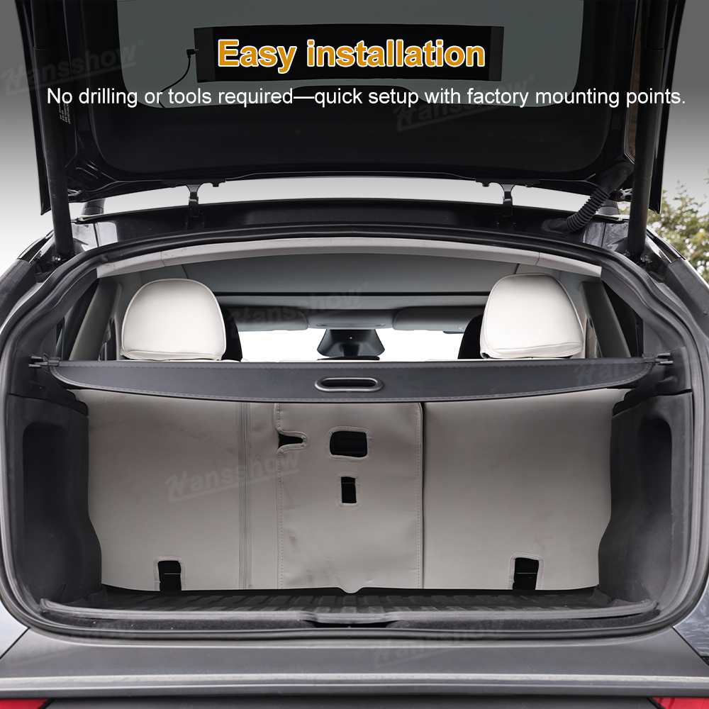 Model Y Juniper Trunk Retractable Cargo Privacy Cover Shielding Shade - interior fit