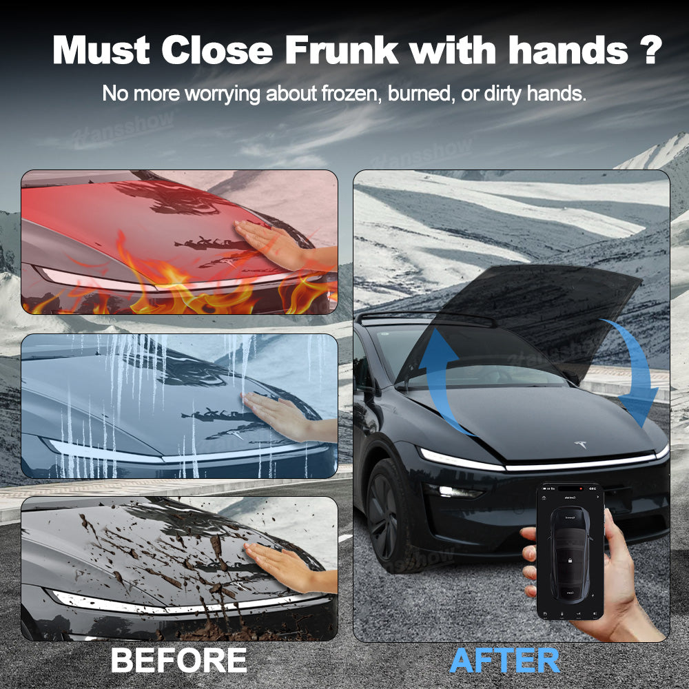Model Y Juniper Power Frunk Kit showcasing hands-free operation