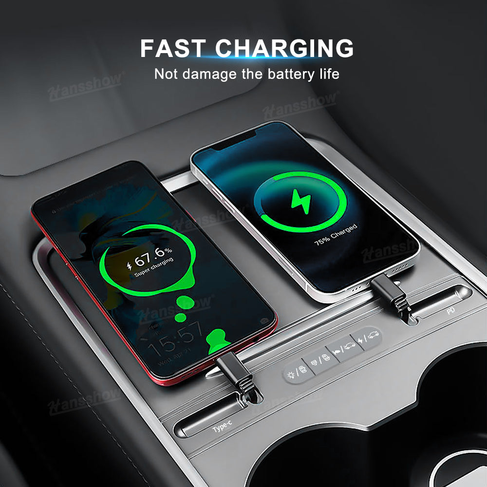 Tesla Model 3 Y USB Hub Installed in Center Console