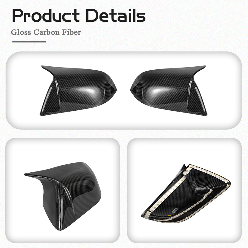 Model Y Real Carbon Fiber Rearview Mirror Cover front view