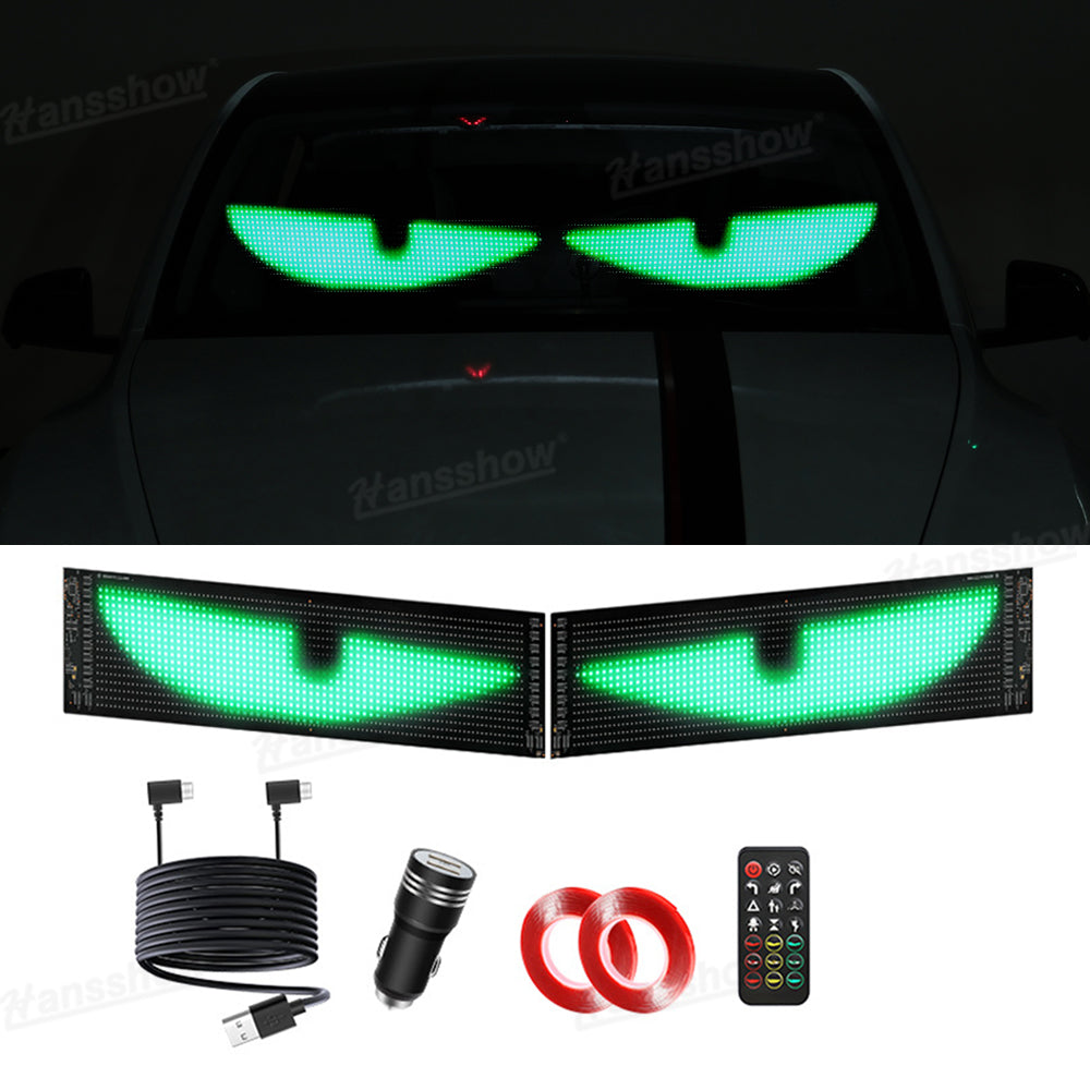 Model Y Juniper Devil Eyes Lights Flexible LED Windshield Light Kit with vehicle interior