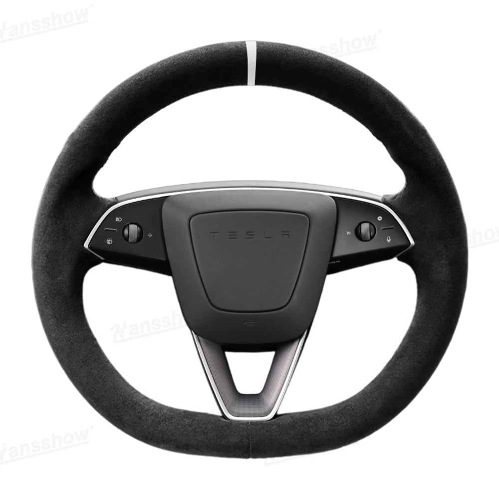 Model Y Juniper/3 Highland Premium Alcantara Steering Wheel Cover - grip detail