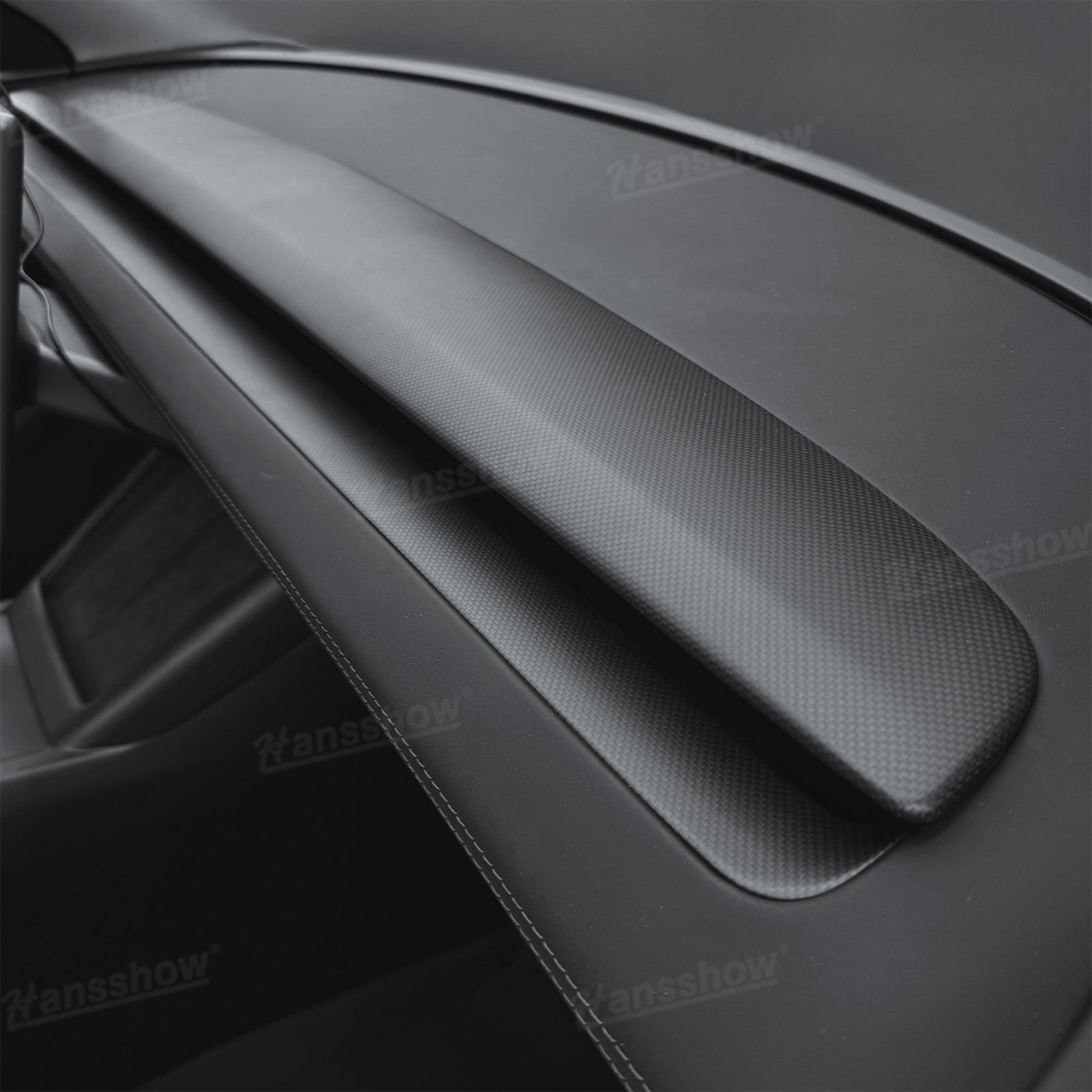 Model Y Juniper Real Carbon Fiber Cover Interior Set side angle