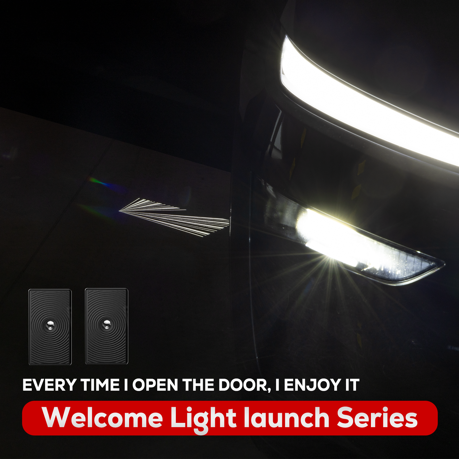 Model 3&Y Welcome Light Launch Series Door Projector Lamps for Tesla Model Y - design integration