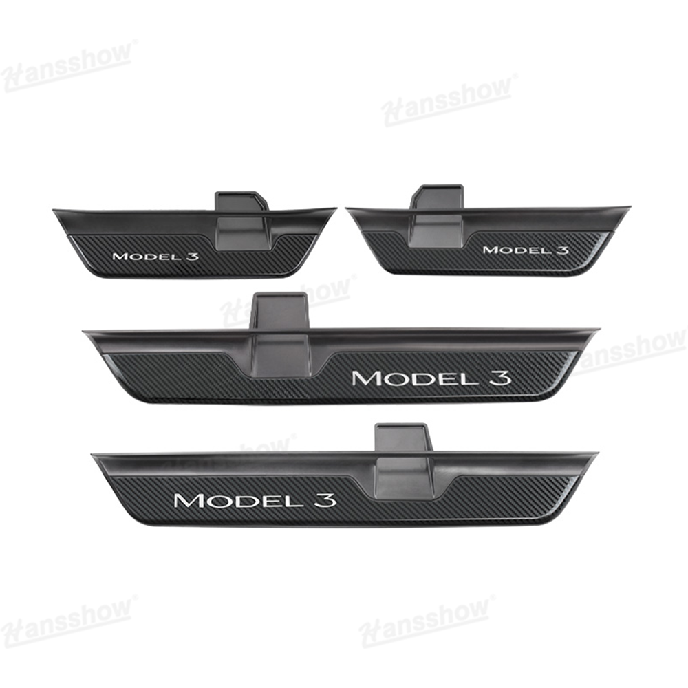 Model 3/Y LED illuminated Welcome Pedal Door Sill Protector for Tesla Model Y - daytime shot