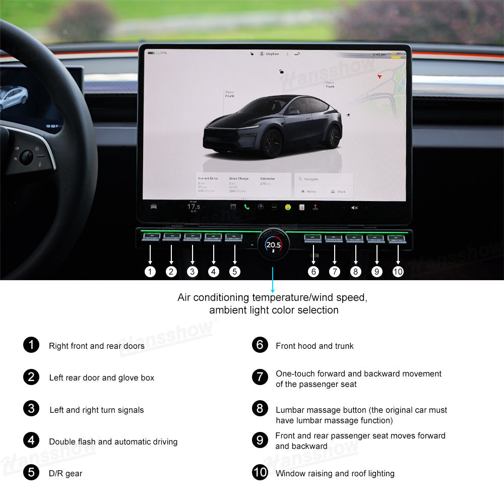 Model Y Juniper Control Button side angle view