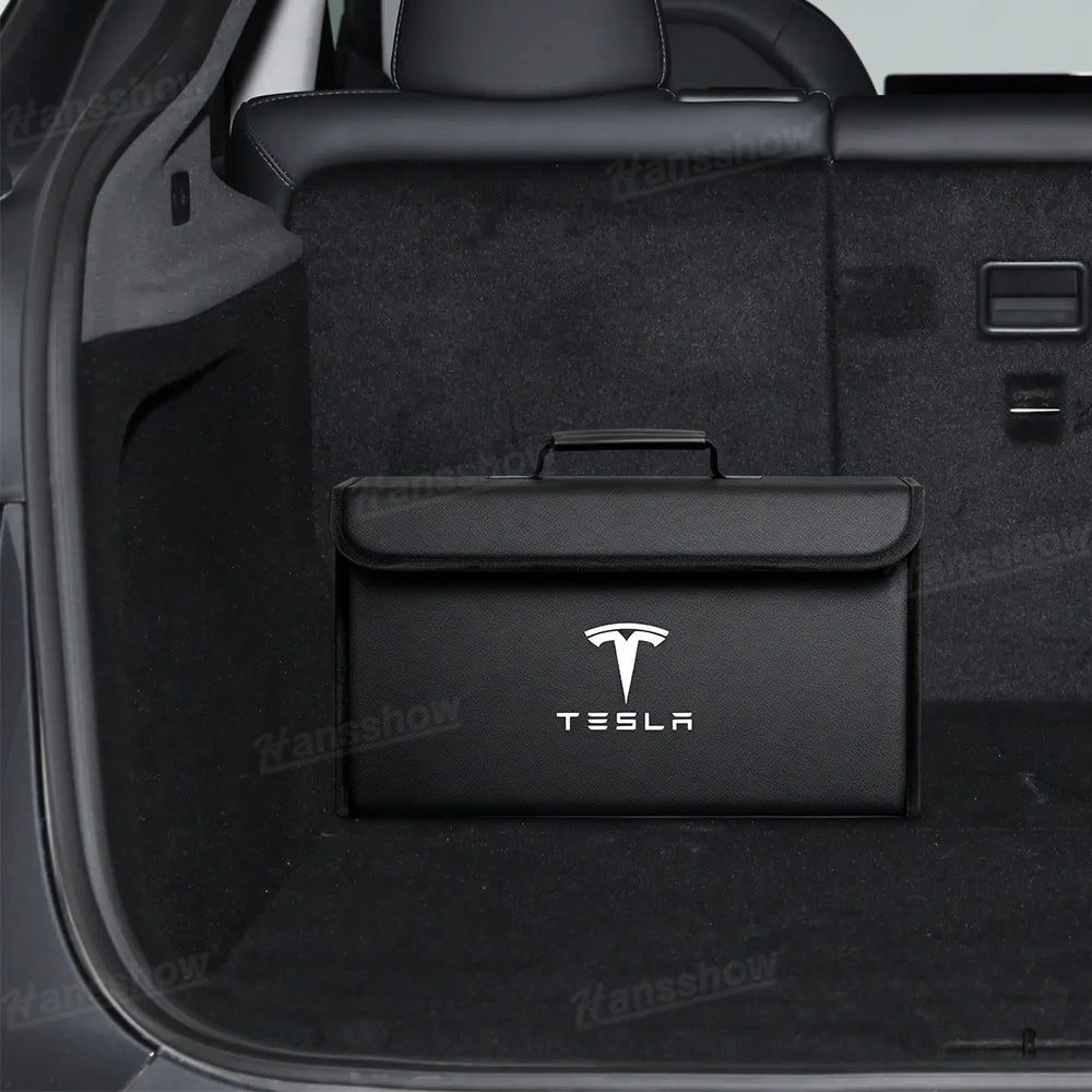 Foldable Trunk Organizer for Tesla Model Y collapsed view