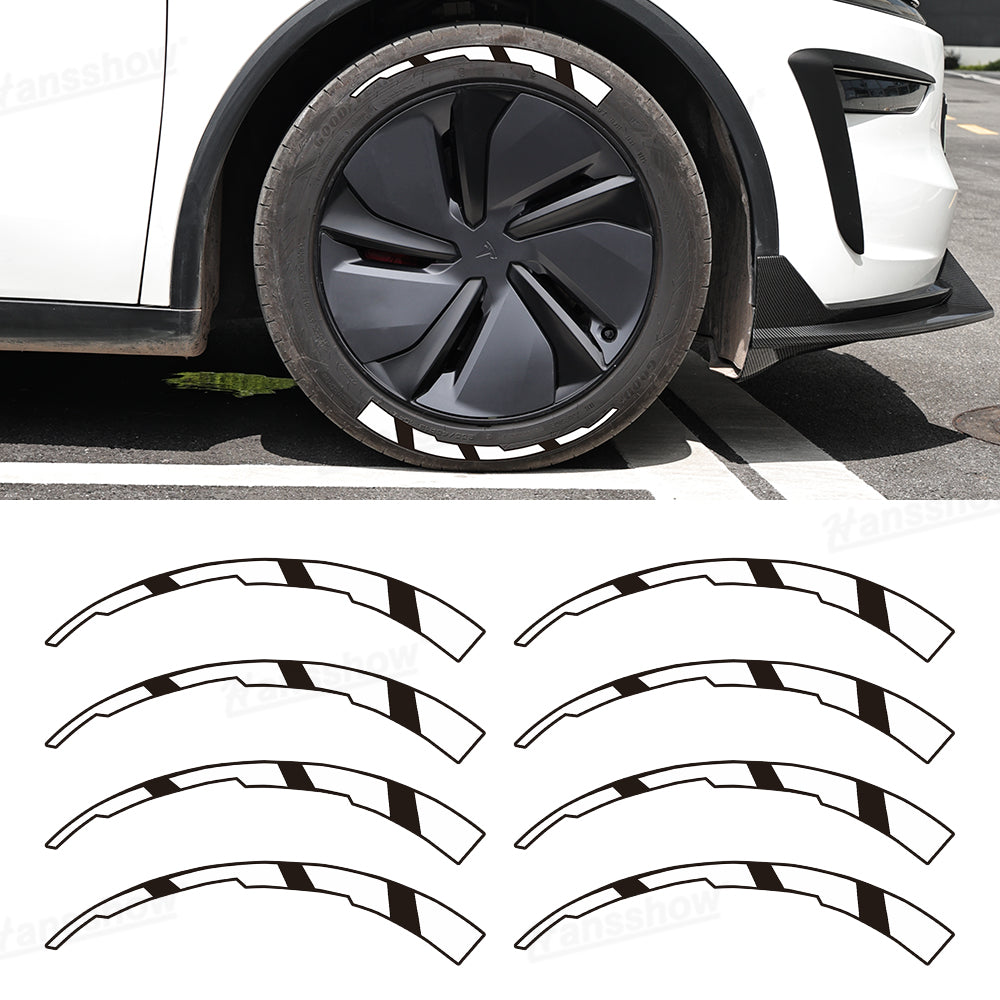 3D Tire Decals for Tesla Rim Stripe Stickers with Raised Design