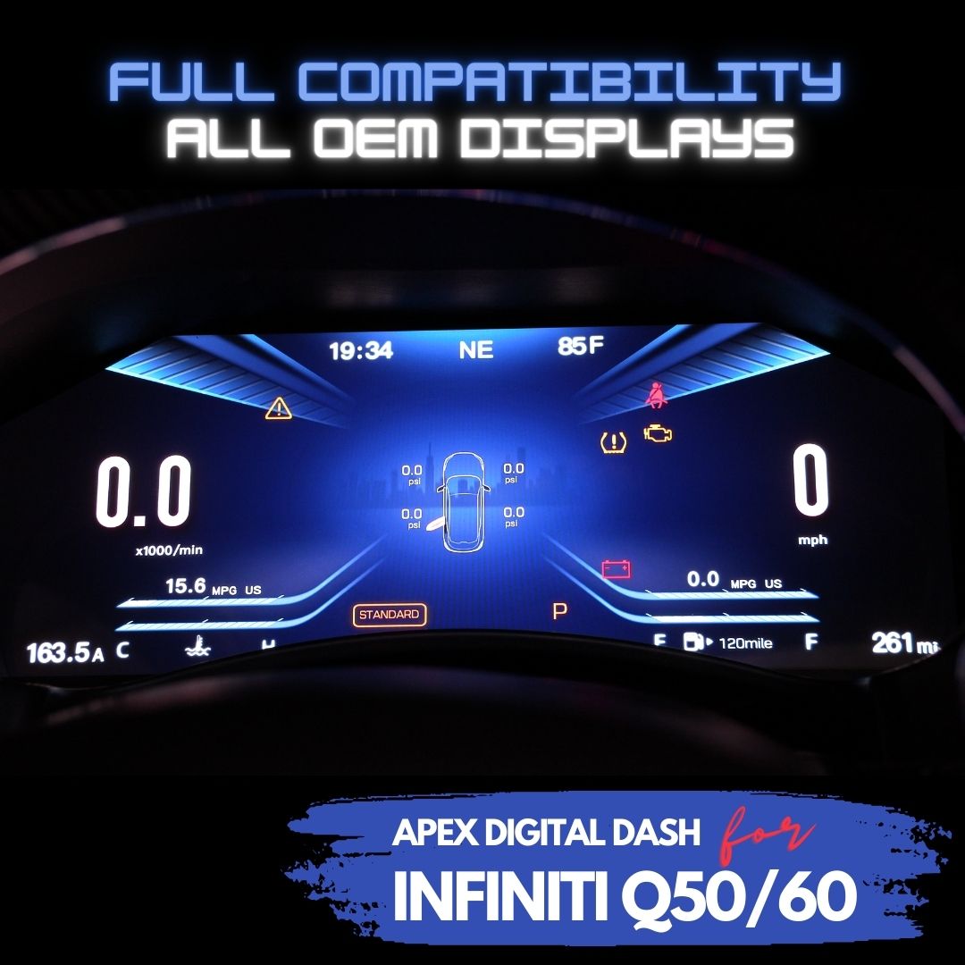 APEX Digital Dashboard Instrument Cluster for Infiniti Q50/Q60 (20142