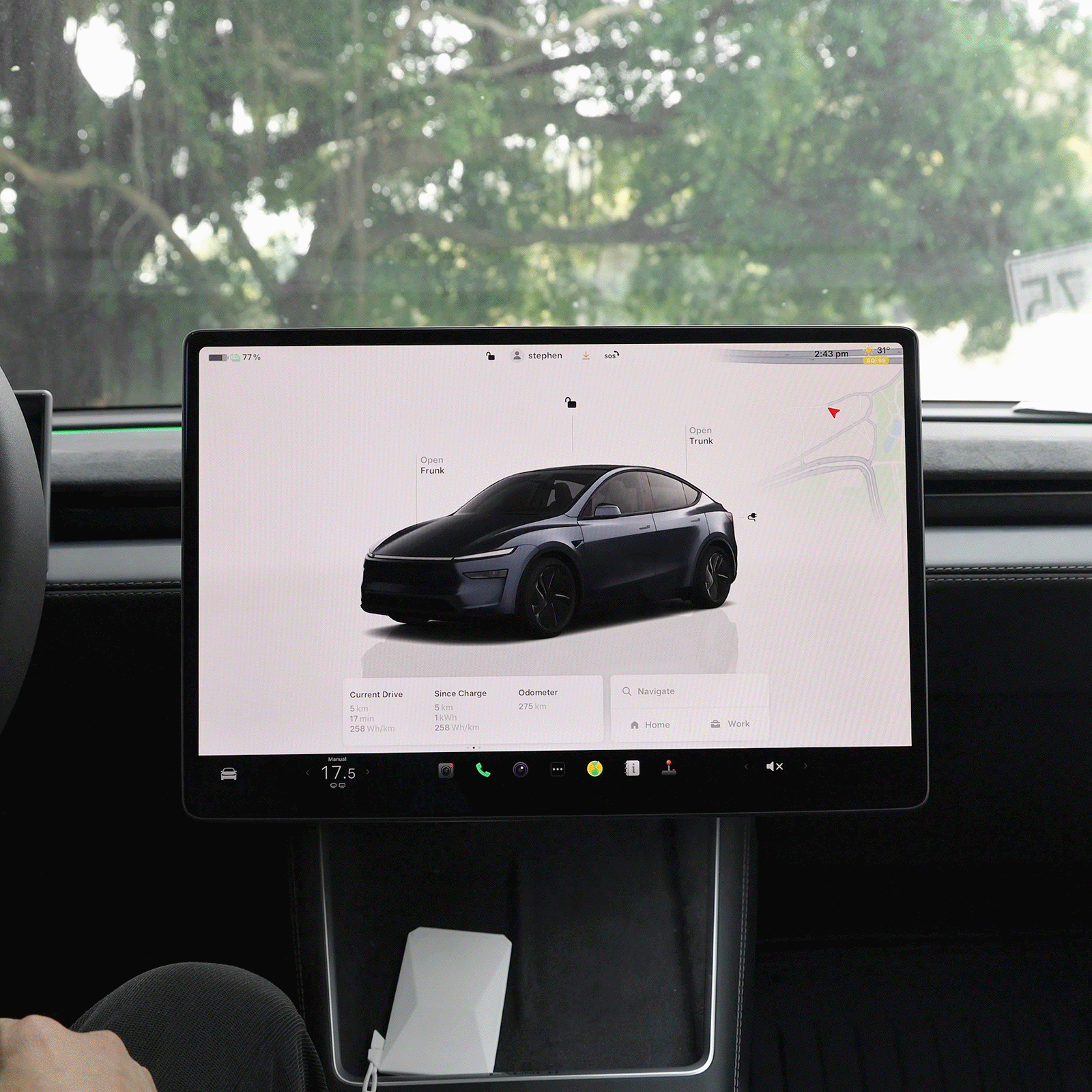 Power Swivel Mount for Tesla Model Y front view