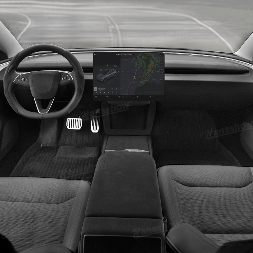 Model Y Juniper Interior Cover Trim Alcantara Upgrade Kit - side angle