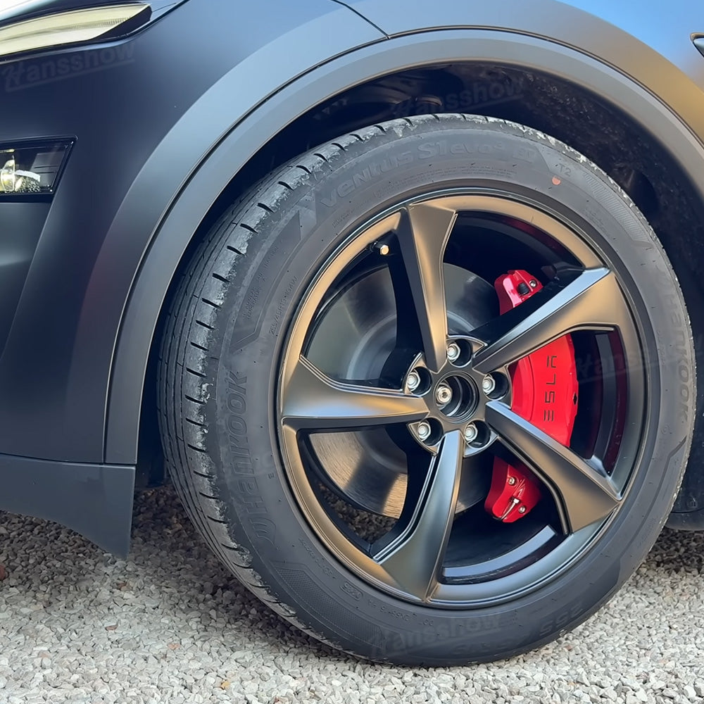 Model Y Juniper Wheel Brake Caliper Cover Set with Tesla Logo - Installation guide