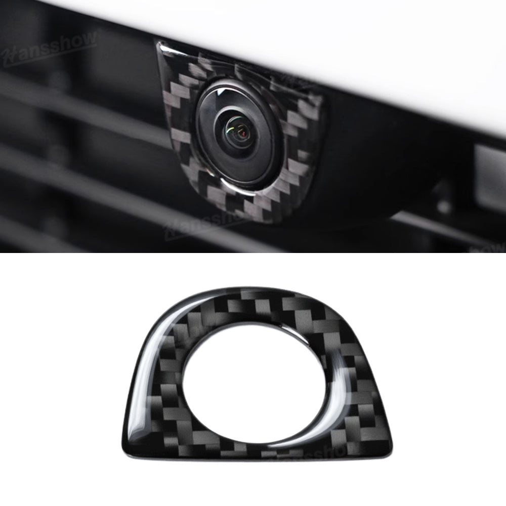 Model Y Juniper Flexible Urethane Carbon Fiber Front Camera Frame Sticker - front view