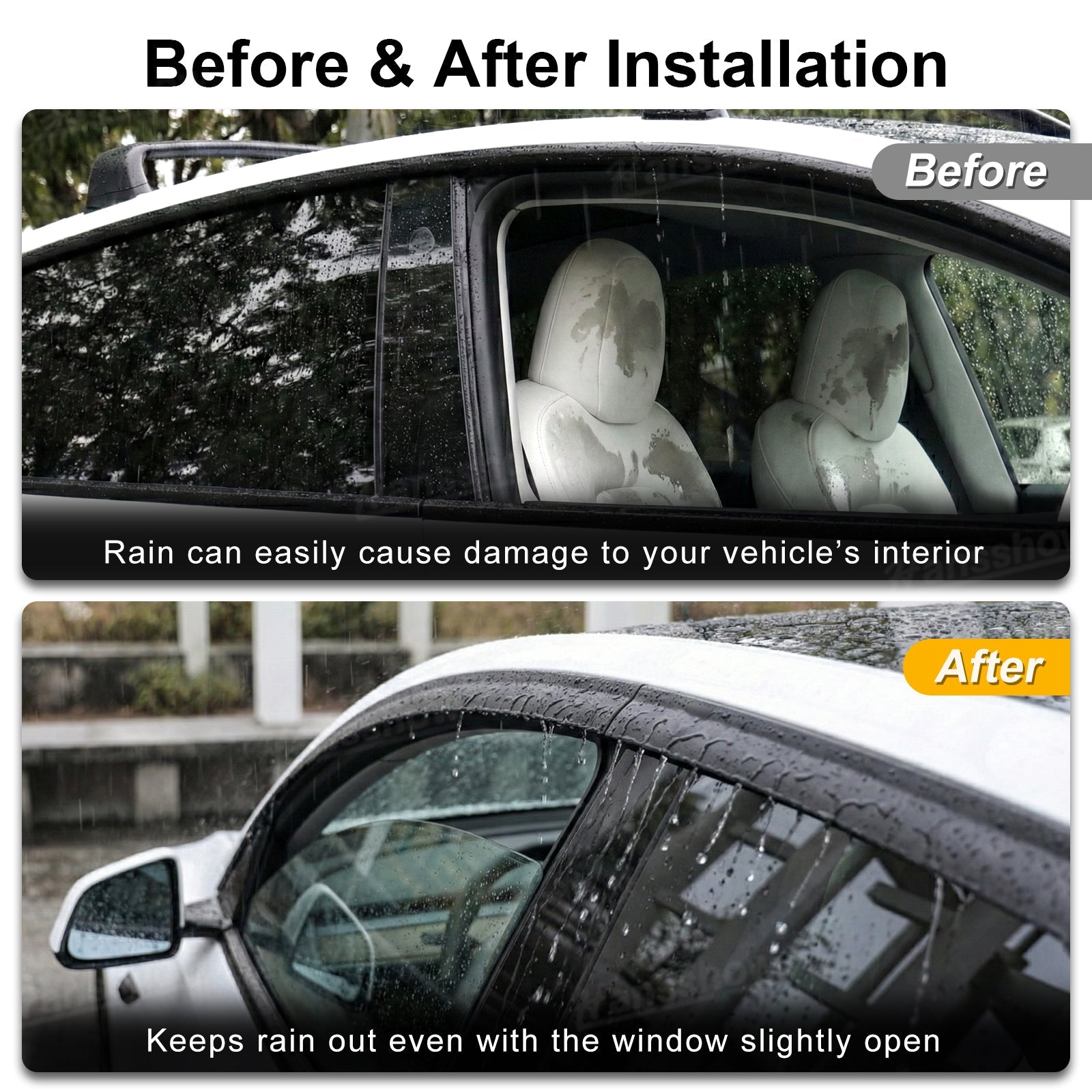 Model Y Juniper Rain Guards close-up of ABS material