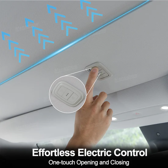 Model Y Juniper Power Sunshade demonstrating automatic operation