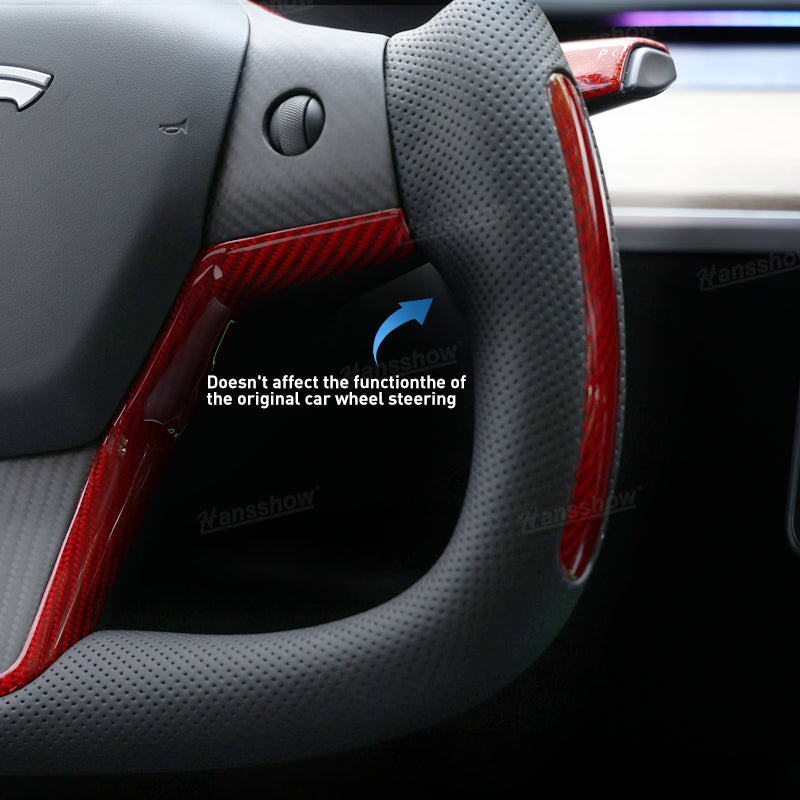 Yoke Style Steering Wheel for Tesla Model Y/3 - Gear Column View