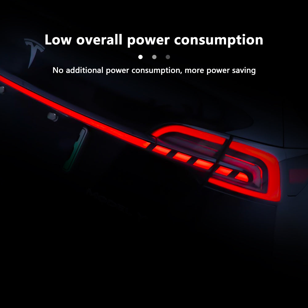 Model 3 Red Starlink Full-Width Strip Tail Light for Tesla Model Y - side angle