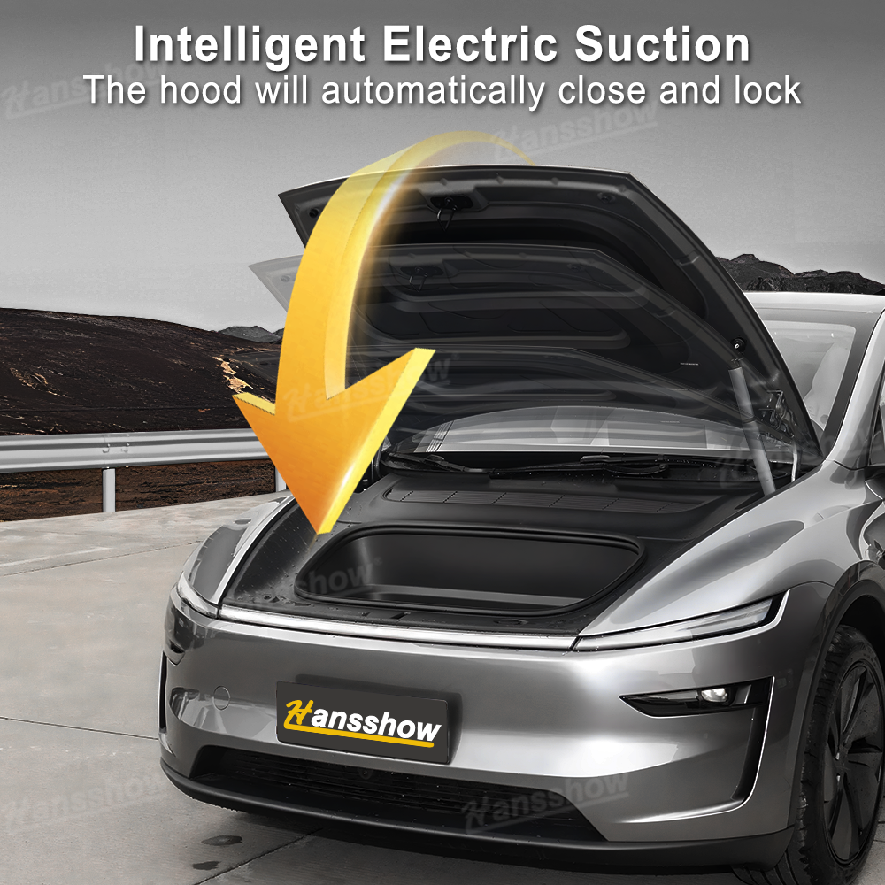 Model Y Juniper Power Frunk Kit installed in Tesla Model Y