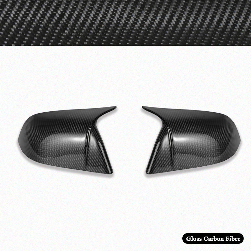 Model Y Real Carbon Fiber Rearview Mirror Cover installed view