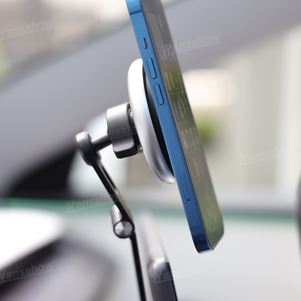 Tesla Car Rechargeable Phone Holder Mount in use with smartphone
