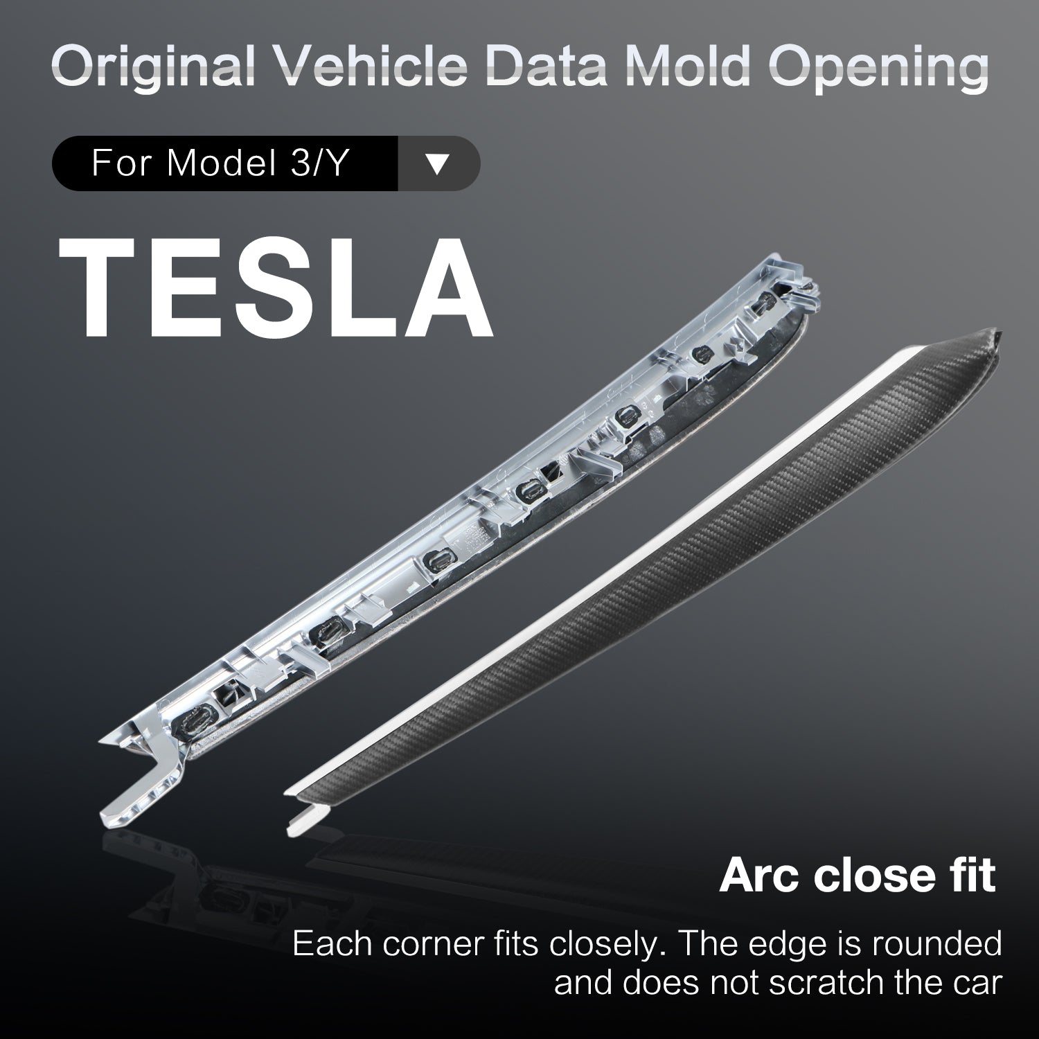 Model Y/3 Real Carbon Fiber Dashboard Trim Panel Replacement Kit luxury finish