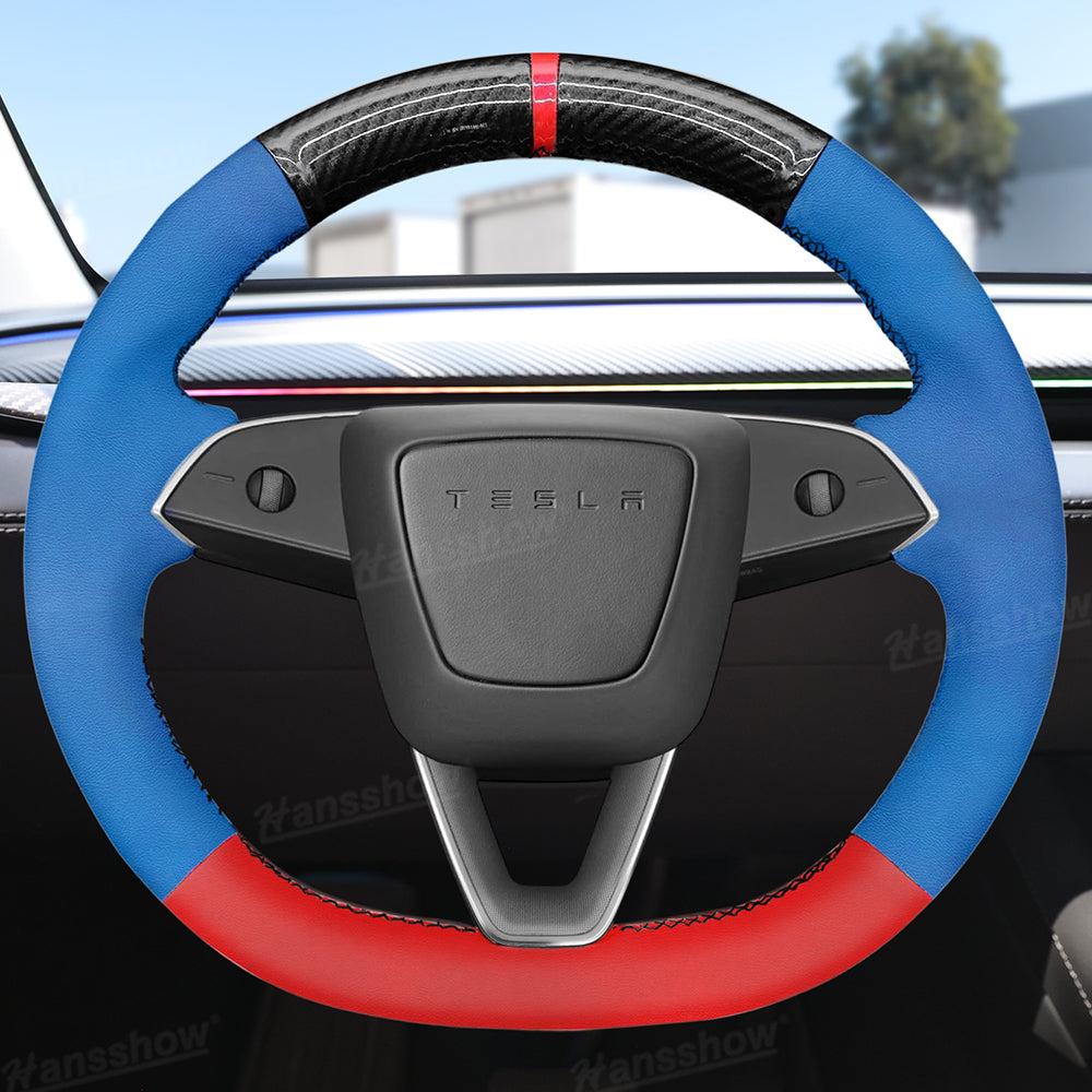 Model Y Juniper DIY Hand Stitching Steering Wheel Wrap side angle
